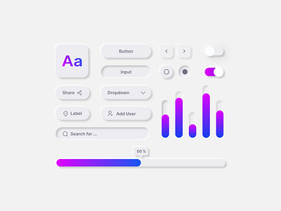 Neomorphism Buttons figma neomorphism ui