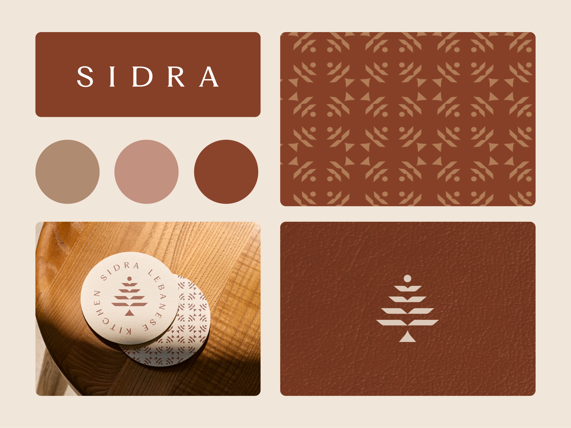 Sidra Restaurant Logo Design brand branding coaster cousine design designer geometric gold graphic design icon identity illustration lebanese logo mark mockup pattern restaurant tree vector