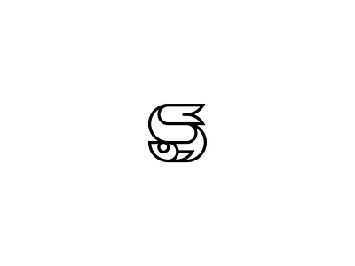S Fish animal aqua brand design fauna fish food logo mark minimal ocean sign simple