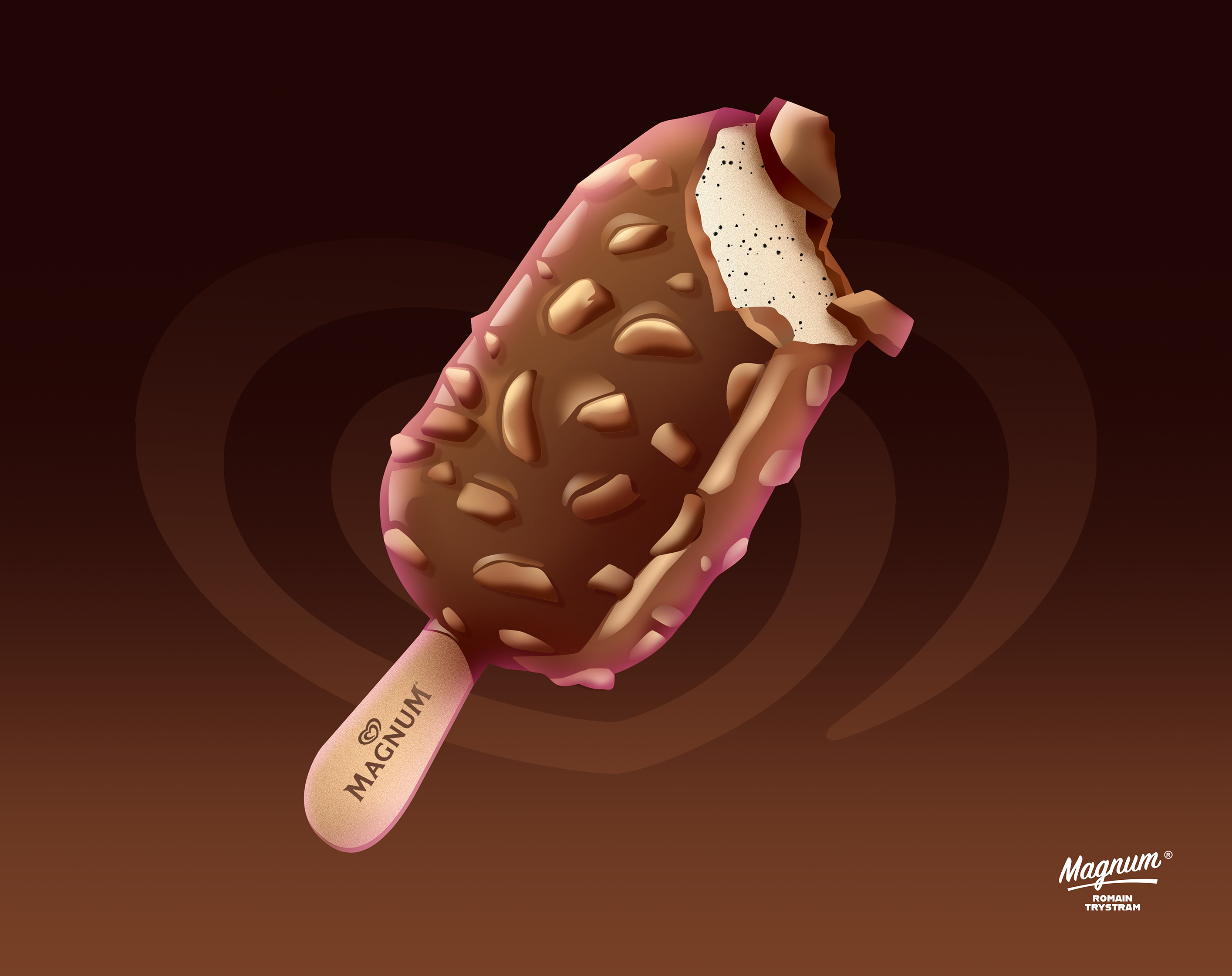 Magnum 🍦 advertising branding cool gradients icecream illustration magnum photoshop pop productdesign summer
