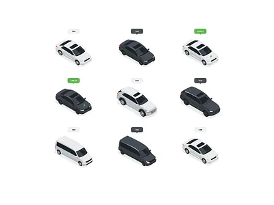 Isometric Cars app application cars design desktop illustartion isometric minimal mobile ui ux vector