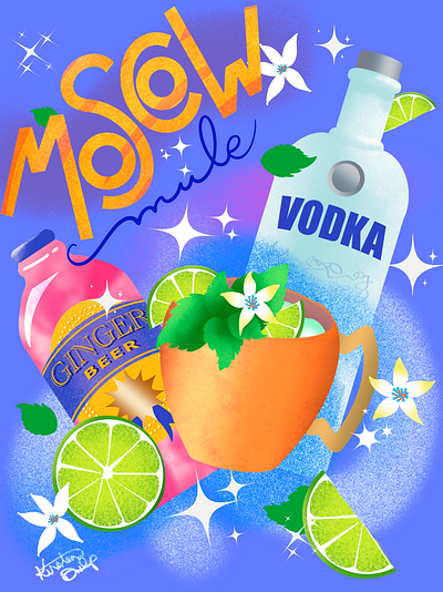 The Art of the Drink: Moscow Mule bar celebration cocktails colorful comic design entertaining friends fun illustration moscow mule party restaurant vodka