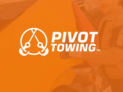 Pivot Towing Logo Design brand brand identity branding design graphic design logo logo design towing towing branding towing company towing logo