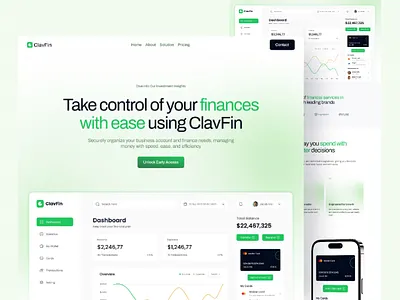 ClavFin – the Finance Management Platform Landing Page ai fintech branding branding design creative logo design fintech fintech landing page graphic design illustration landing page logo logo design logo designer product design saas landing page ui
