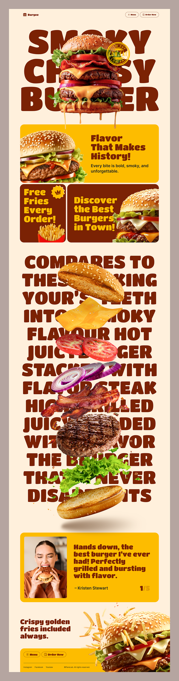 Fast Food Website Design – Burger Chain UI/UX Concept by Peno Web for ...