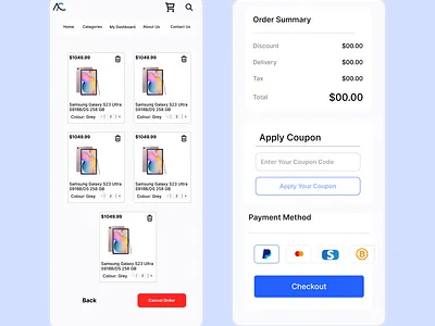 checkout screen mobile app checkout design desktop mobile typography ui ux vector