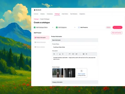 Product Creation Form product product design