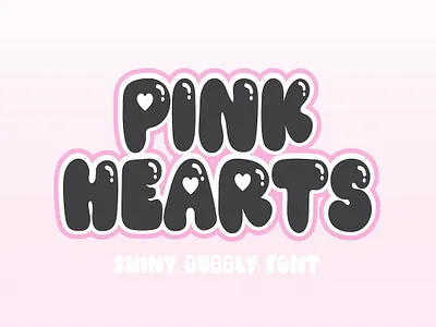 PINK HEARTS Bubble Valentine Font boho fonts bold branding bubble font bubbly font bubbly fonts font modern retro retro font serif shiny shiny font shiny fonts valentine vintage