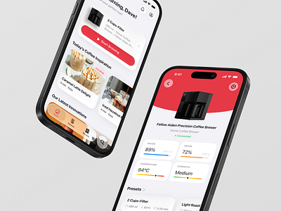 Breeewio Connect — Smart Brewing iOS 26 App concept design grid ios26 light liquid glass trends typography ui
