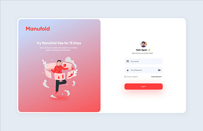 Manufold - Fun Login Screen UI design designinspiration gradientdesign loginscreen minimalui onboardingui