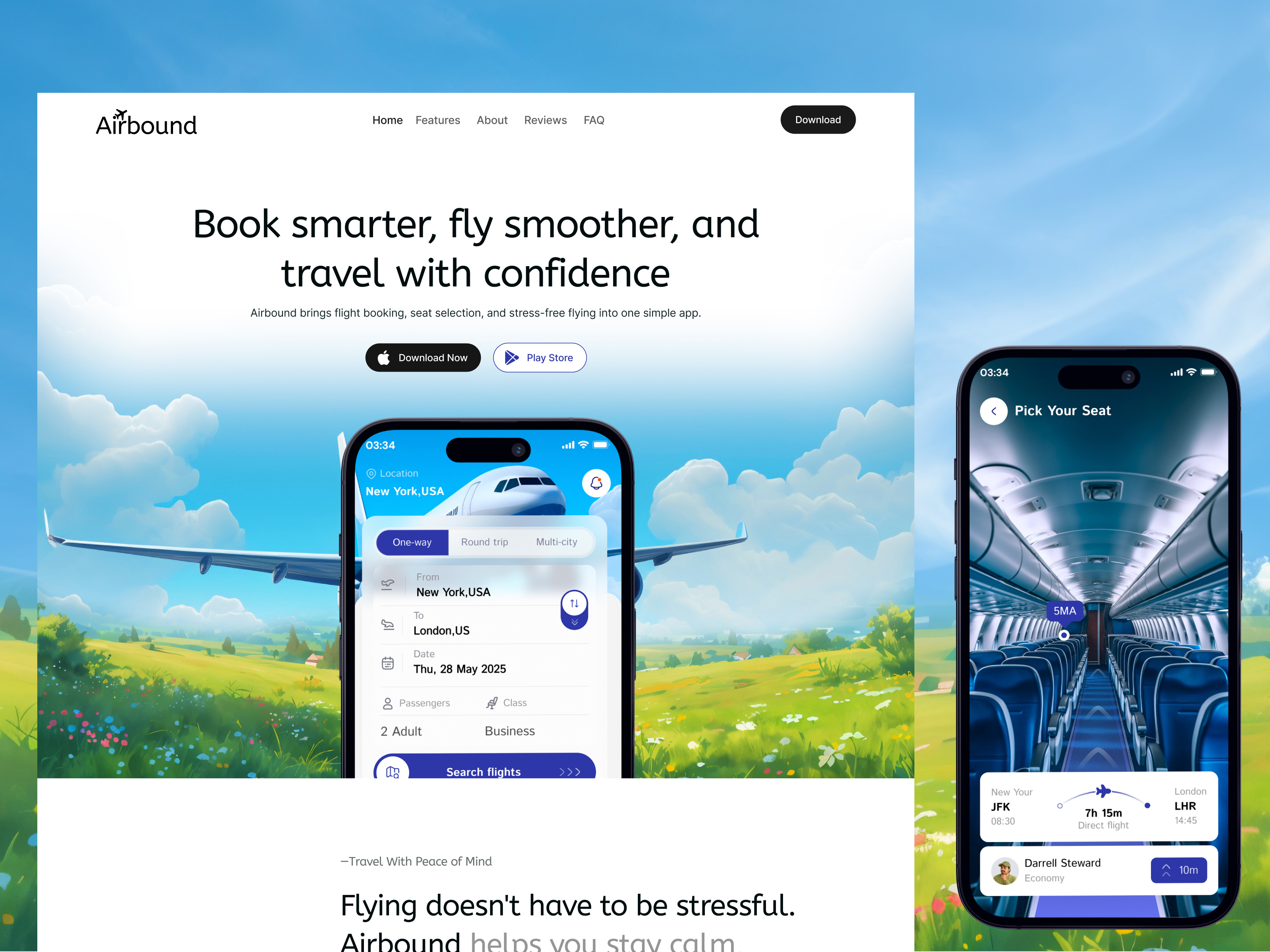 Airbound – Modern Travel & Flight Booking App Web Design appdesign bookingexperience branding digitalproduct flightbookingapp illustration landing page logo modernui productdesign travelapp traveltech travelux ui design uidesign uxdesign uxui web design webdesign website design