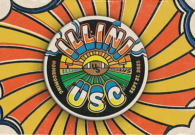 2025 Illinois Homecoming Pin college design football homecoming illini illinois illustration pin retro uofi vintage