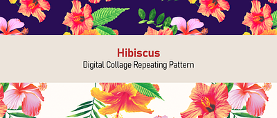 Hibiscus Repeating Pattern botanic print graphic design repeating pattern surface design