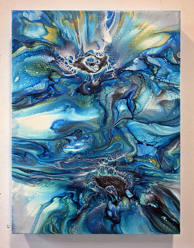 My First Deconstructed Bloom 💙 Stunning Acrylic Pouring with Bl acrylic acrylic paint art branding design illustration paintings pouring tutorial