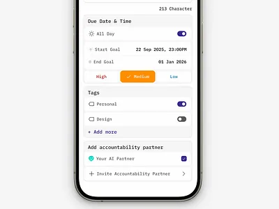 Create Task/Goal app create task design goal graphic design logo task task management ui uxdesign