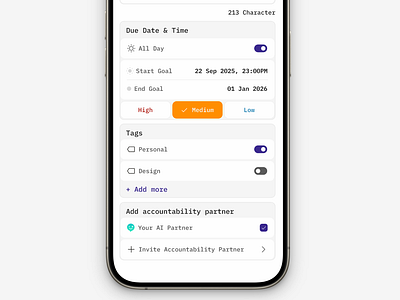 Create Task/Goal app create task design goal graphic design logo task task management ui uxdesign