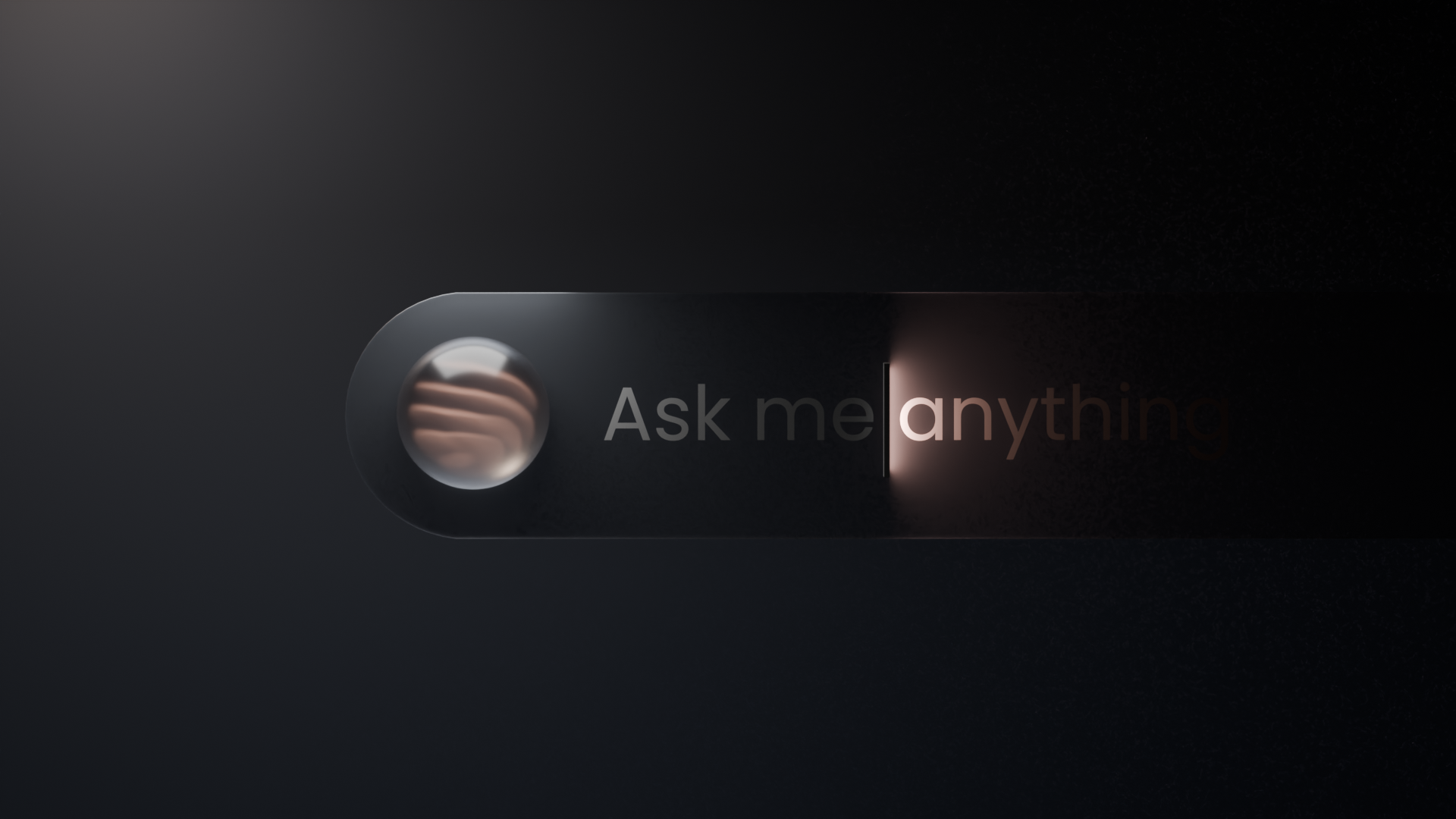 Promptly - AI prompt Companion 3d ai animation blender companion design inspiration minimal orb product design search ui ui web design