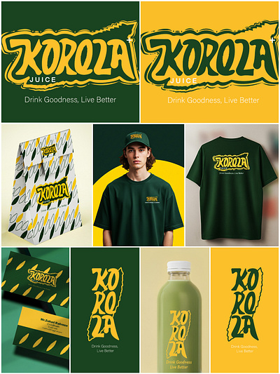 A Creative Korola Juice – branding concept 🌱 branding creative concept graphic design green healthy juice korola korola juice logo logo identity