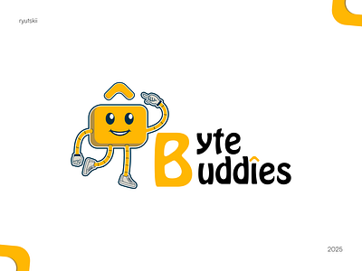 Kids learning logo design " ByteBuddies " branding educational kids kids learning logo logo design playful visual identity