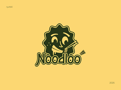 Noodles brand logo design " Noodloo " asian asian food branding food graphic design logo logo design noodles restaurant visual identity wierd