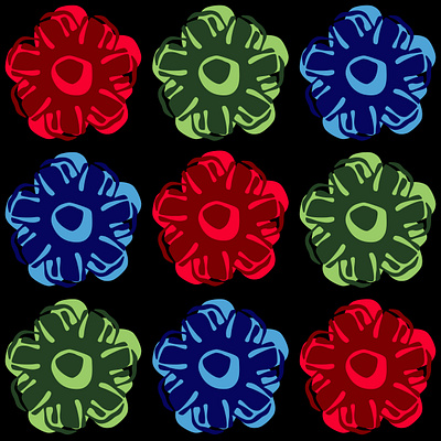 Pop Posies abstract abstract art design digital flower graphic graphic design illustration pattern surface design vector