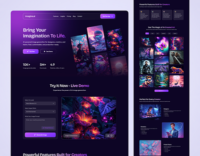AI Image Generator Landing Page ai ai image generation ai image generator ai image generator landing page ai landing page ai video generator ai video generator landing page ai web app ai website ai website design landing page landing page design landing page ui ui uiux uiux design web design