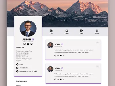 Profile Page Design design landingpage profile ui ux web webdesign