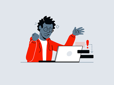 Frustrated User branding character clean design diverse ebook figma graphic design illustration marketing simple tech technology vector