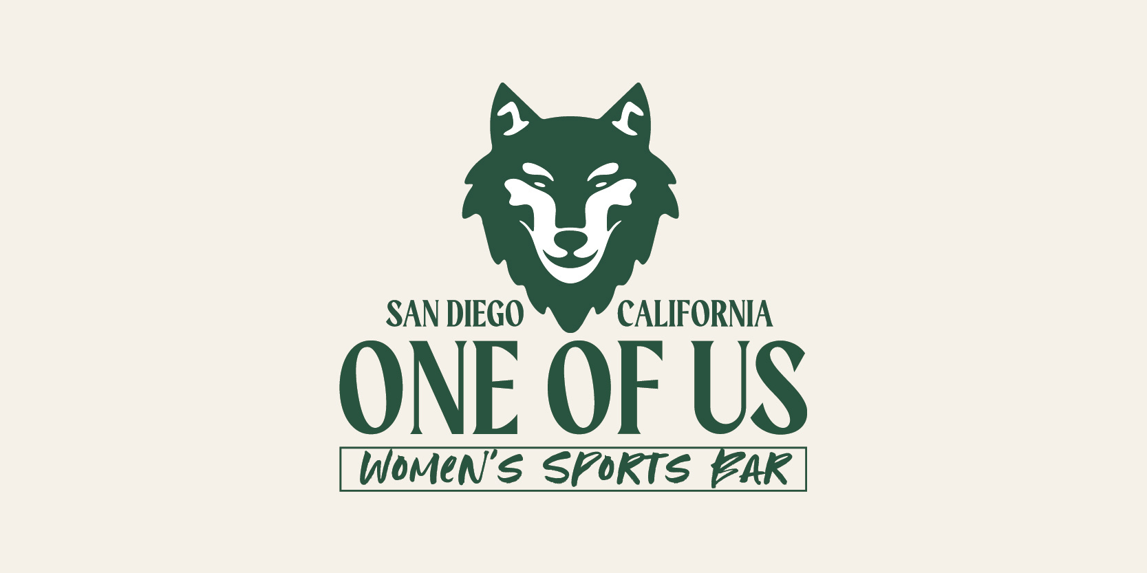 One Of Us Bar - Logo Redesign bar brand identity brand refresh branding design dribbble rebound fun graphic design illustration illustrations logo logo design rebound typography vector wolf women womens sports bar