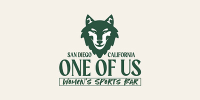One Of Us Bar - Logo Redesign bar brand identity brand refresh branding design dribbble rebound fun graphic design illustration illustrations logo logo design rebound typography vector wolf women womens sports bar