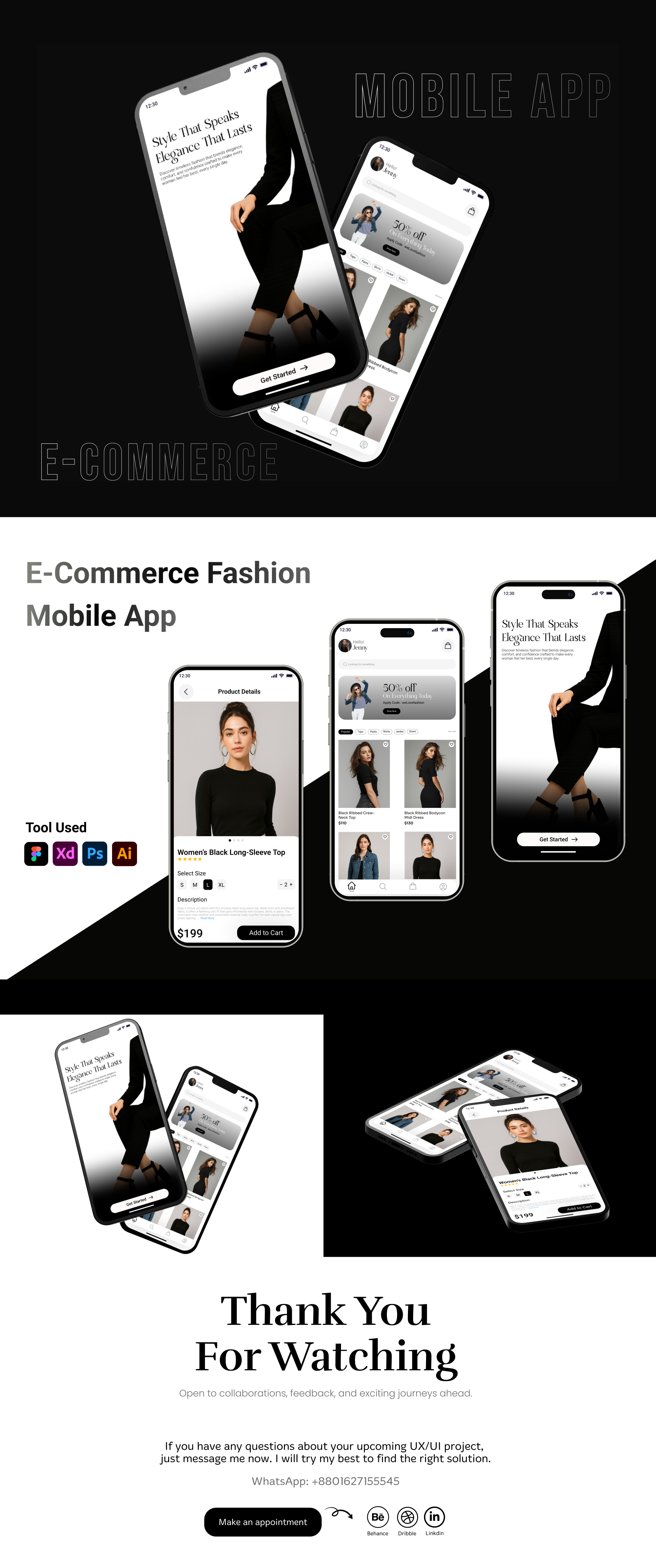 E-Commerce Fashion Mobile App – UI/UX Design app case study app design app layout clean ui digital product e commerce app fashion app interaction design minimalist design mobile app ui mockup modern ui product design prototype responsive design shopping app ui ux design user experience ux case study wireframe