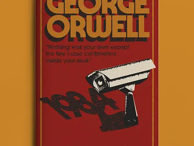 1984 Book Cover 1984 book cover design illustration orwell retro vintage