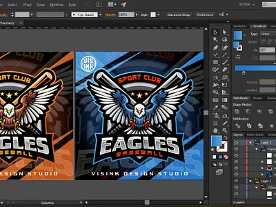 Eagles Baseball Esport Mascot Logo Design baseball bird eagle logo mascot phoenix