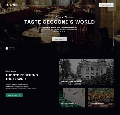 Cecconi's Redesign branding graphic design illustration logo restaurant restaurant web page ui web design