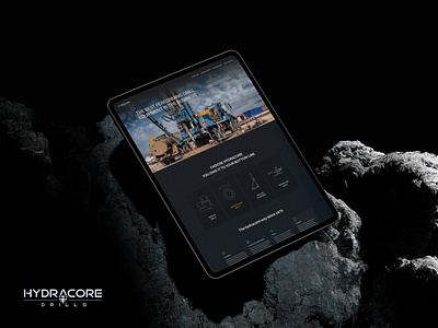 Drills & Construction Tools – Landing Page Design branding company construction corporate dark dark ui drills landing linear minimal design official responsive site sleek ui web web page