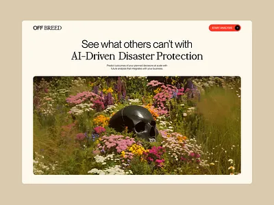 Off Breed (AI-Driven Predictive Analysis) ai ai tool analysis b2b business company data figma flowers generation hero illustration image landing page section skull ui ux web design website
