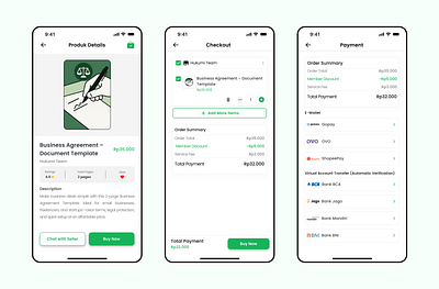 Hukumi – Mobile App Product & Checkout Flow app design checkout flow clean ui document template hukumi law app legal app minimal design mobile app ui mobile commercce payment flow transaction ui ui design ux design