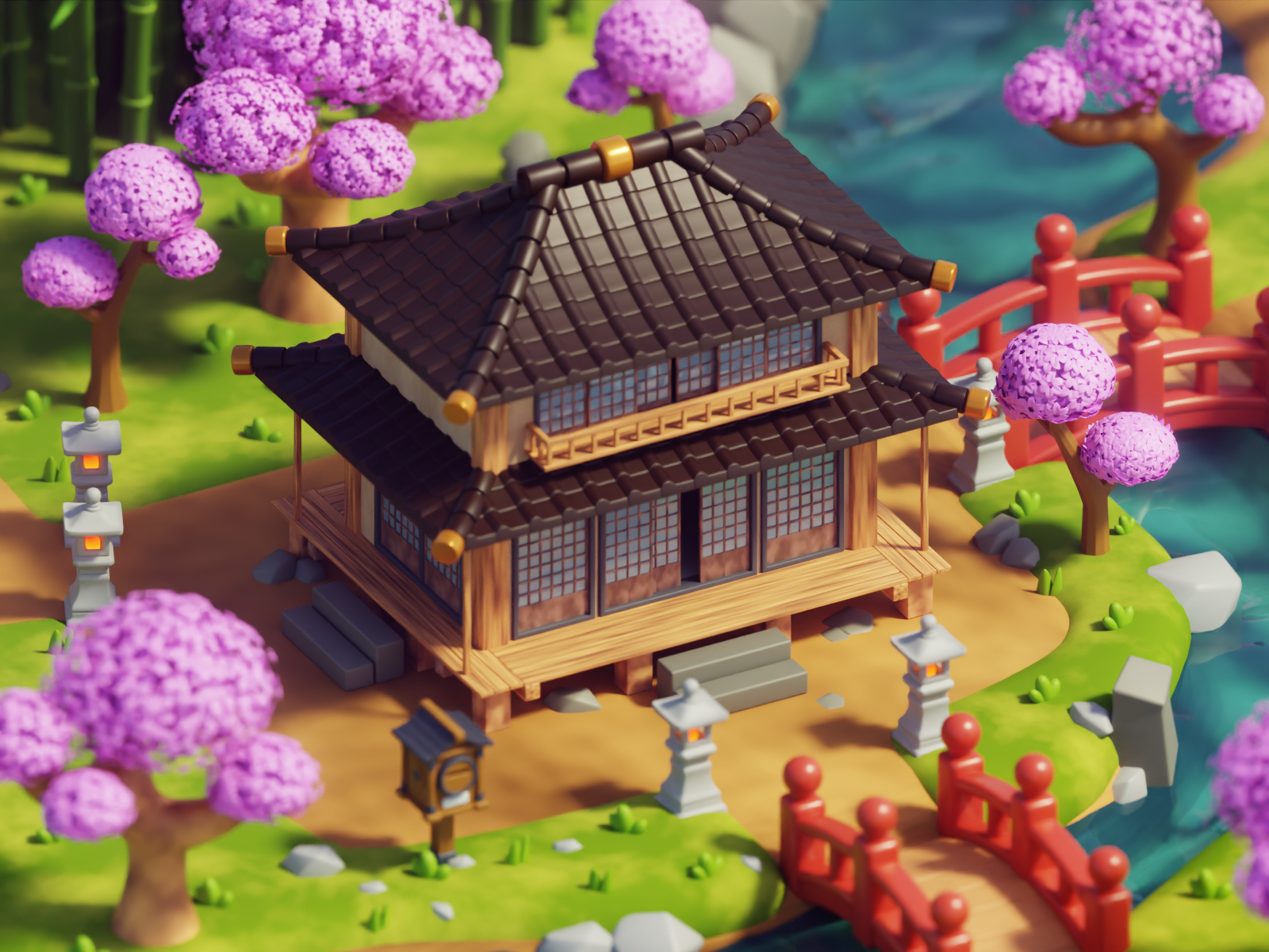 Example of Full Background 3D Illustration