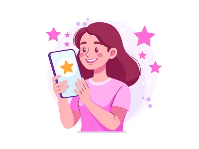 5-Star Rating & Customer Satisfaction - Flat Illustration 5 star adobe illustrator branding character design commerce customer review design feedback flat illustration illustration mobile app modern rating satisfaction ui user experience vector