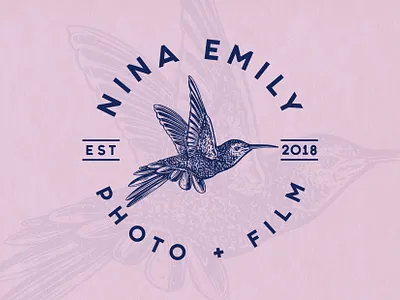 Nina Emily Photo + Film - Logo Illustration animal logo bird logo brand design branding character creative illustration custom hand drawn custom logo design film logo graphic design hand drawn logo illustration logo logo creator logo design logo illustration logo maker photo photographer logo