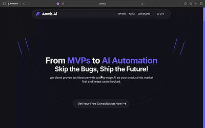 Anwit.AI Website Redesign ai landing page ai webpage ai website ai website design animation design landing page ui website website design