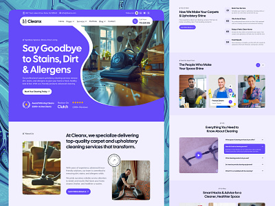 Carpet and Upholstery Cleaning Company Website Design cleaning design homeimprovement homepage homerepair housecleaning illustration landing landing page powerwash pressurewash pressurewashing pressurewashingcompany roofcleaning ui uiux washing web design website wordpress website redesign