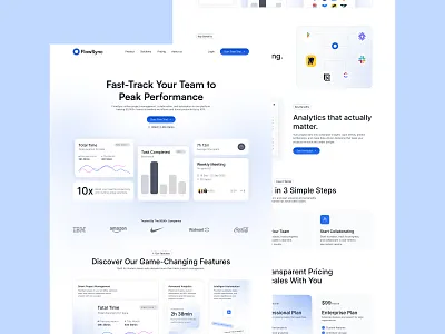 Team management SaaS website design homepage interface landing page minimal product design saas saas web saas website task management team management ui web webdesign website website design