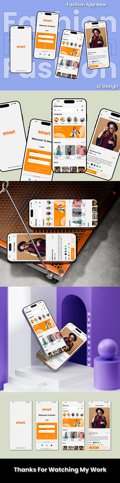 Smart Fashion App – Modern UI/UX Design appdesign creativedesign dailyui dribbble ecommerceui fashionapp minimaldesign mobileappdesign shoppingapp smartapp uidesign uxdesign uxuidesign visualdesign