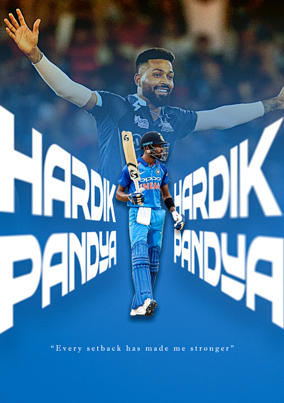 Hardik Pandya – The Comeback Spirit aesthetic design graphic design photoshop poster