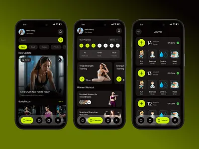 Fitness & Workout Tracking Mobile App UI/UX clean ui design exercise app fitness app habit tracker health app lifestyle app minimal ui mobile app ui mobile ui ux modern ui progress tracker time management ux design wellness app workout planner workout tracker
