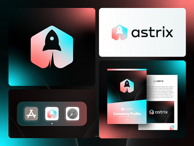 Astrix – Rocket Polygon Logo Design for Aerospace & Tech Venture abstract mark aerospace logo ai logo branding crypto logo futuristic logo hexagon logo innovative log logo logo design modern logo plane logo polygon logo rocket logo saas logo space logo tech ventures logo