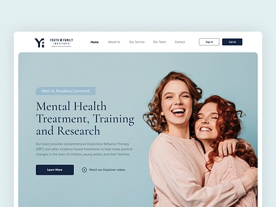 Mental Health Research Website branding business clean health institute management mental modern parent professional psychology research simple trainer training ui ui design uiux website youth