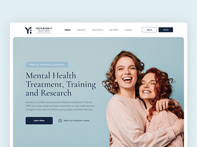 Mental Health Research Website branding business clean health institute management mental modern parent professional psychology research simple trainer training ui ui design uiux website youth
