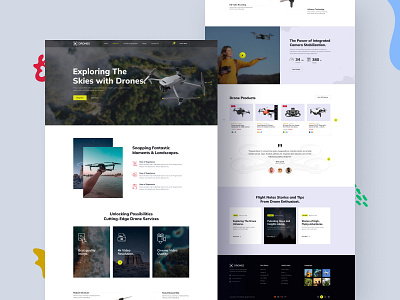 Skies With Drones Design Website Landing Page 3d aerial photography aerial videography branding clean creative design drone drone photography elementor wpbaker shop equipment graphic design illustration motion graphics photography quadcopter services video production videography website